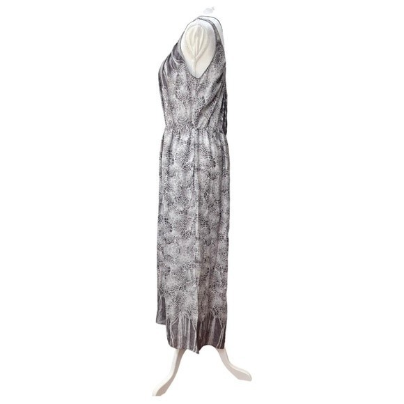 Anthropologie A Common Thread Orbweaver Maxi Dress 100% Silk Gray White Small - Picture 4 of 11